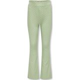 Broek - Flared - Groen - Zachte Stof - All Over Print Roze Plusjes