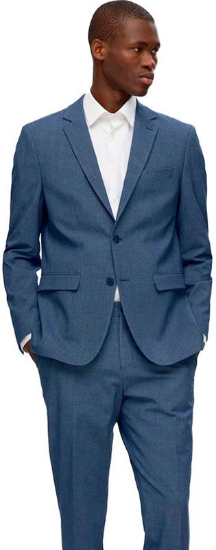 SELECTED - Liam Mini Hounds Flex Slim Blazer - Zwart - Katoen