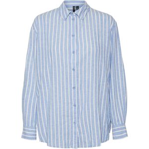 VERO MODA Dames Vmlinn Ls Shirt WVN Noos Shirt, Marina/Stripes: olga, XL