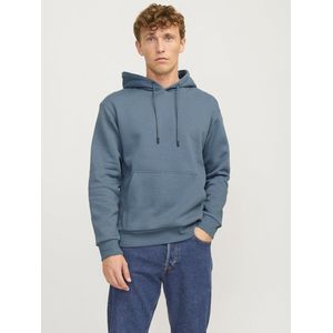 JACK & JONES Bradley sweat hood regular fit - heren hoodie katoenmengsel met capuchon - middenblauw