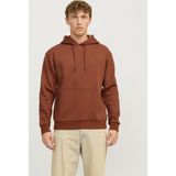 JACK & JONES Bradley sweat hood regular fit, heren hoodie katoenmengsel met capuchon, cognac bruin
