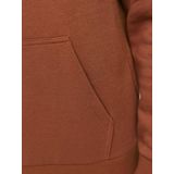 JACK & JONES Bradley sweat hood regular fit, heren hoodie katoenmengsel met capuchon, cognac bruin
