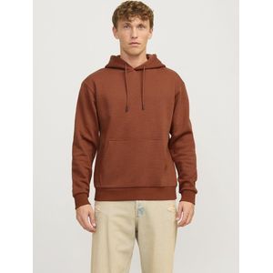 JACK & JONES Bradley sweat hood regular fit, heren hoodie katoenmengsel met capuchon, cognac bruin