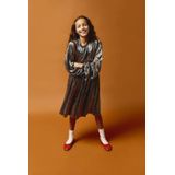 NAME IT Nkfritallica Ls Dress Pb jurk voor meisjes, Zilverkleurig., 128