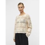 OBJECT - Gebreid Vest - Ecru - Losse Pasvorm - Lange Mouw