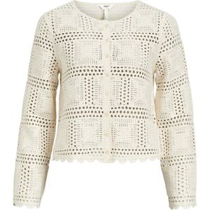 OBJECT - Gebreid Vest - Ecru - Knoopsluiting - Ronde Hals