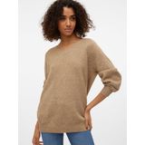 Vero Moda - Vmleaf Ls Long v-Neck Pullover - Dames - Gebreide Truien