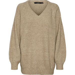 Vero Moda - Vmleaf Ls Long v-Neck Pullover - Dames - Gebreide Truien