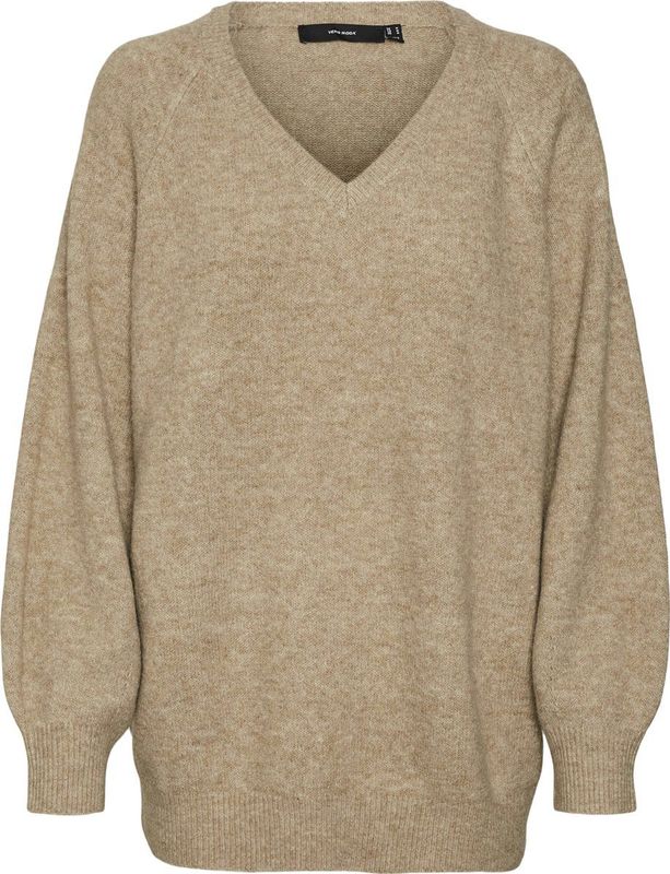 Vero Moda - Vmleaf Ls Long v-Neck Pullover - Dames - Gebreide Truien