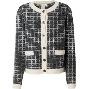 Gebreid Vest - Ronde Hals - Lange Mouwen - Knoopsluiting - Zwart - 63% Acryl