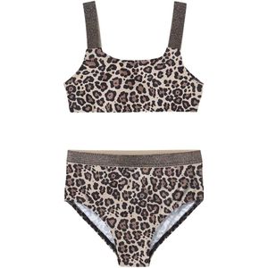 NAME IT Halterbikini Meisjes - Bruin Lentil - Tweedelig met All-over-print