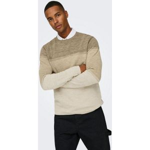 ONLY & SONS - ONSFELIX REG 12 - Gebreide Trui - Silver Lining - Ronde Hals, Lange Mouwen