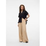 Vero Moda Blusenshirt Gestreiftes Kurzarmhemd mit Brusttaschen und Knöpfen VMBUMPY SS SHIRT WVN GA NOOS