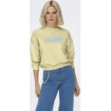 ONLY Sweater ONLDIANA met Tekst Geel/ Licht Blauw