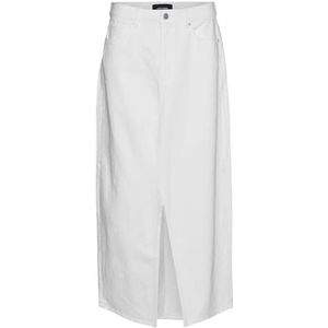 VERO MODA VMMINNA damesjeansrok, lange rok, wit (bright white), L