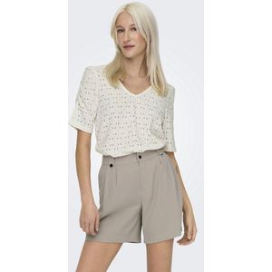 ONLY - Onlrosa - T-shirt - Wit - Korte Mouw, Pofmouwen