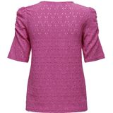 Only T-shirt Onlrosa S s V-neck Puff Top Jrs 15320640 Raspberry Rose Dames