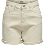 Only Broek Onljosephine Stretch Shorts Dnm Azg 15321381 Ecru Dames