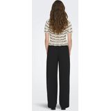 ONLY Gestreepte Gebreide Top ONLANNASOFIA met Ingebreid Patroon Creme/ Zwart