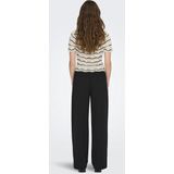 ONLY Gestreepte Gebreide Top ONLANNASOFIA met Ingebreid Patroon Creme/ Zwart