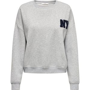 Only - ONLSWEAT LIFE CREW - Sweater - Lichtgrijs - 60% Katoen - 40% Gerecycled Polyester