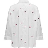 Only Ls Emb Shirt Noos - Stralend Wit - Laag Model - Lange Mouwen