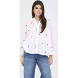 Only Ls Emb Shirt Noos - Stralend Wit - Laag Model - Lange Mouwen