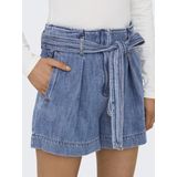 Denim Shorts - Light - Relaxed Fit - High Waist - Strik Detail