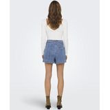 Denim Shorts - Light - Relaxed Fit - High Waist - Strik Detail