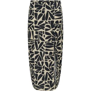 Rok - Zijsplitten - Groen - 55% Linnen 45% Viscose