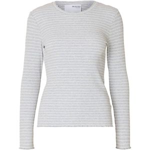 Selected Femme Top lange mouw 16078946 Licht grijs