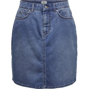 Spijkerrok - Blauw - Katoen - High Waist Mini-lengte