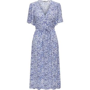 ONLY - ONLHALIA LIFE - Midi Jurk - Dames - V-Hals - Korte Mouwen