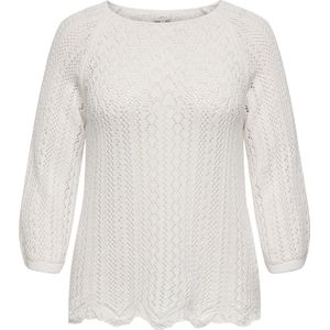 ONLY Carmakoma Pull en tricot pour femme, coupe normale, col rond, plus pull, Cloud Dancer, L