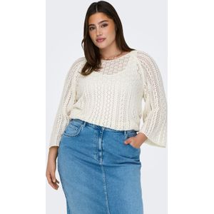 ONLY CARMAKOMA - Gebreide Pullover - O-hals - 3/4 Mouwen - Plus Size