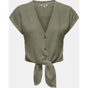 ONLY ONLSIESTA SS KNOT LIN BL SHIRT PNT NOOS Dames Blouse - Deep Lichen Green
