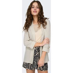 Only - Onlsiesta 3/4 Open Blazer - Moonbeam - 80% Viscose 20% Linnen