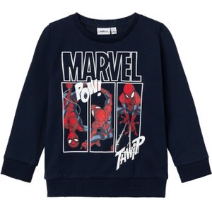 Spiderman - Sweatshirt - Zwart - Geborstelde Sweatstof - Ronde Hals, Lange Mouwen
