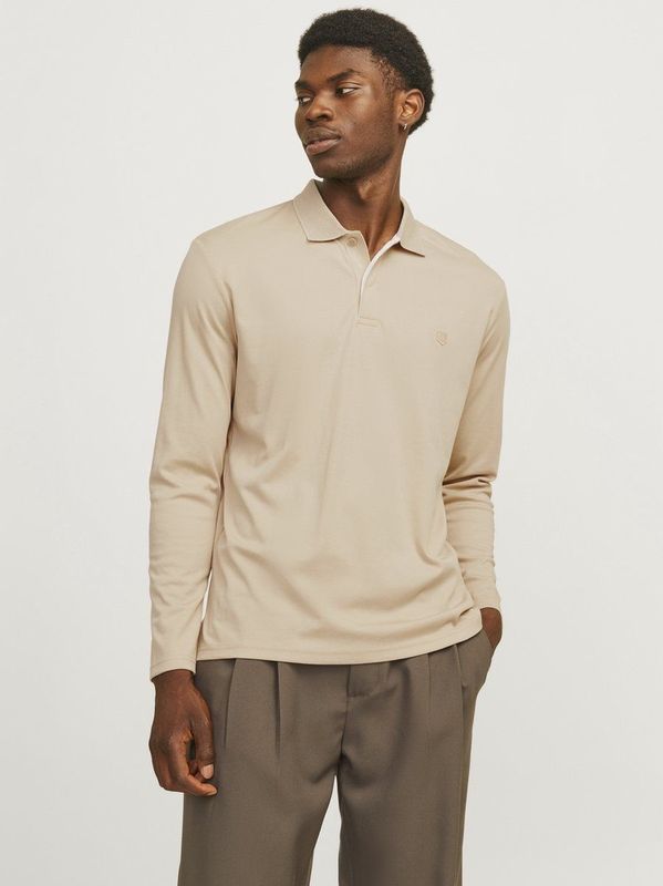 JACK & JONES - Polo - Beige - Lange Mouwen