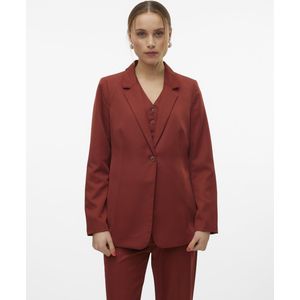 Vero Moda - Vmtara LS Fitted Slit Blazer - Rood - Dames Blazer - Polyester