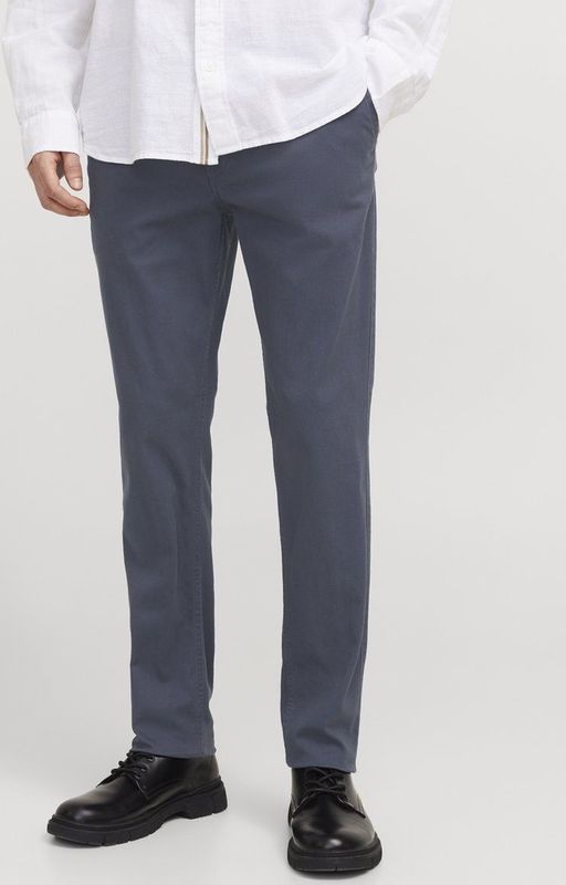 Chino Broek - Navy - Slim Fit - Ritssluiting - Achterzakken