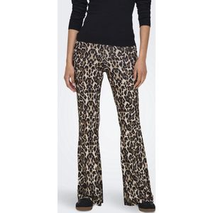 Only Broek Onlanna Rib Flared Aop Legging Cs J 15325339 Black/leo Dames