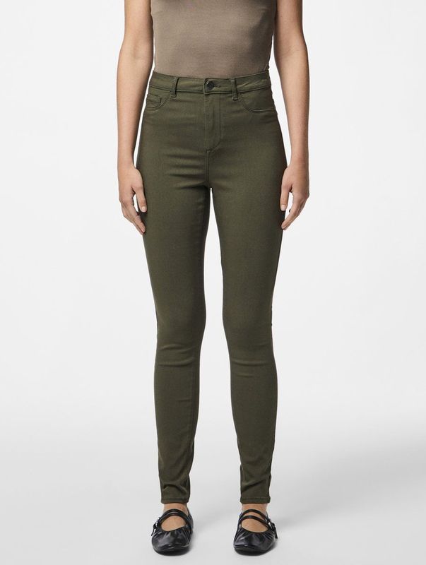 PIECES - HIGHSKIN - Jeggings - Groen - Skinny - High Waist
