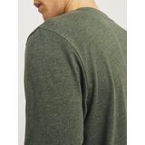 Jack Jones T-shirt Jjalvis Tee Ls Crew Neck 12259735 Kombu Green melange Mannen