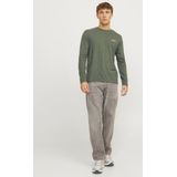 Jack Jones T-shirt Jjalvis Tee Ls Crew Neck 12259735 Kombu Green melange Mannen