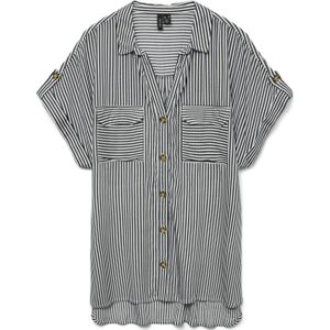 VERO MODA - VMBUMPY SS SHIRT WVN NOOS - Dames - Blouse - Blauw - Katoen