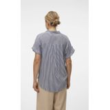 VERO MODA - VMBUMPY SS SHIRT WVN NOOS - Dames - Blouse - Blauw - Katoen