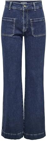 Only - Onljuicy Hw Wide Pocket Dnm Jeans Cro - Dames - Jeans