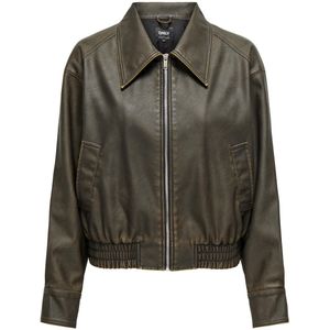 Only - Onlmindy - Bomberjack - Bruin - Faux Leer - Waterbestendig