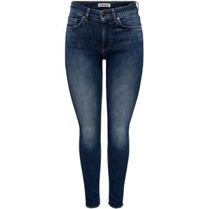 Onlblush - Mid Waist Skinny Fit Jeans - Licht Verwassen Dark Denim Look